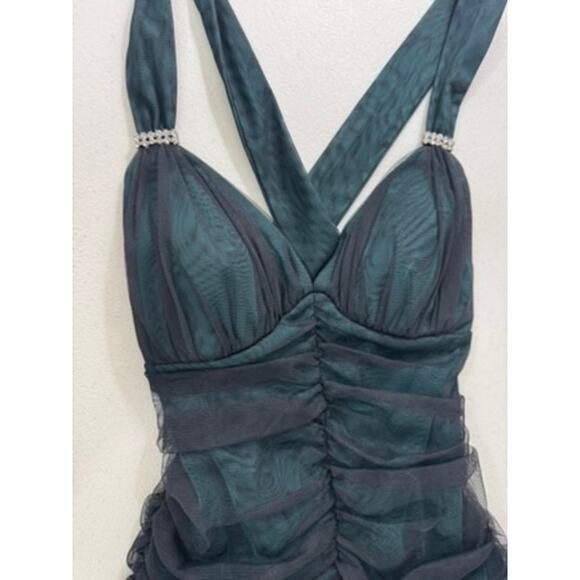 "MASQUERADE" Vintage Babydoll Sheer Asymmetrical Fairy Whimsy SZ 7/8 Hoco Dress - Picture 6 of 12